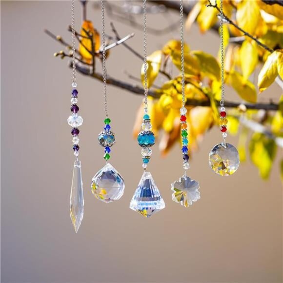 5 Pcs Crystal Suncatchers with Colorful Beads for Window Decoration - Picture 5 of 7